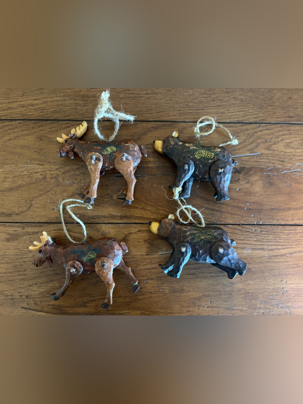 Woodland Moose, Bear, and Deer Ornament Set